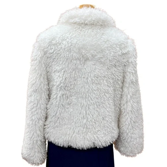 Donna Salyers Fabulous-Furs White Faux Fur Jacket - Size Small​